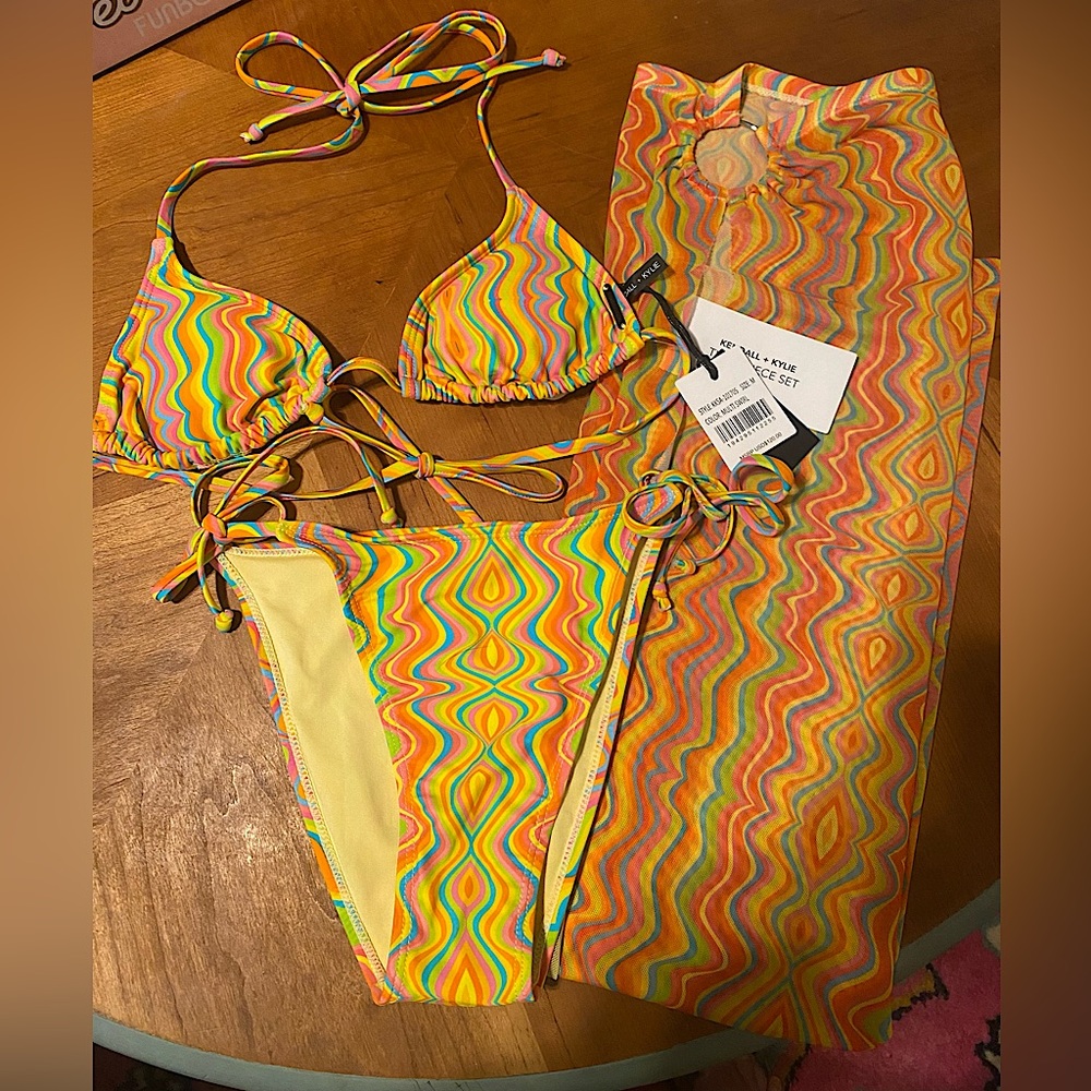 Kendall + Kylie bikini and skirt set